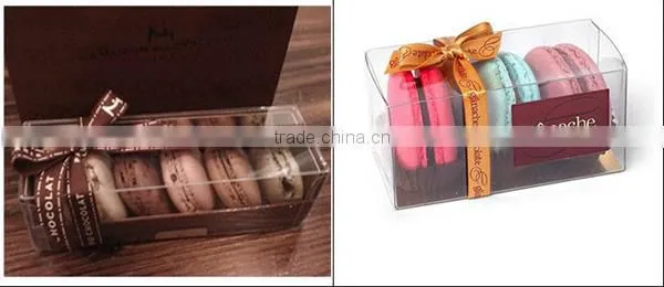 12pcs macaron packaging with clear plastic macarons box