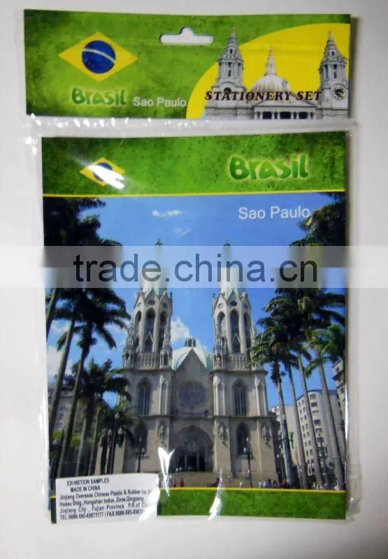 souvenir children school kit, printed with Brasil landscape