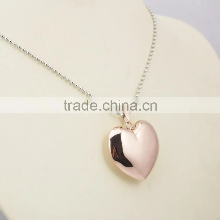 Polished Silver Round Stainless Steel Pendant Chain Necklace Jewelry