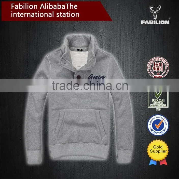Slim washed cotton embroidered hooded hedging buttons for thick fleece hoodie