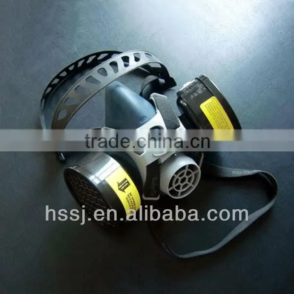 half face mini anti chemical gas mask with double activated carbon filters for anti-acid on sale