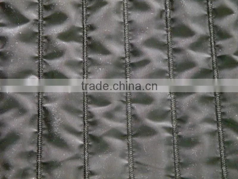 Stripe quilted embroidery fabric,polyester padded quilted fabric
