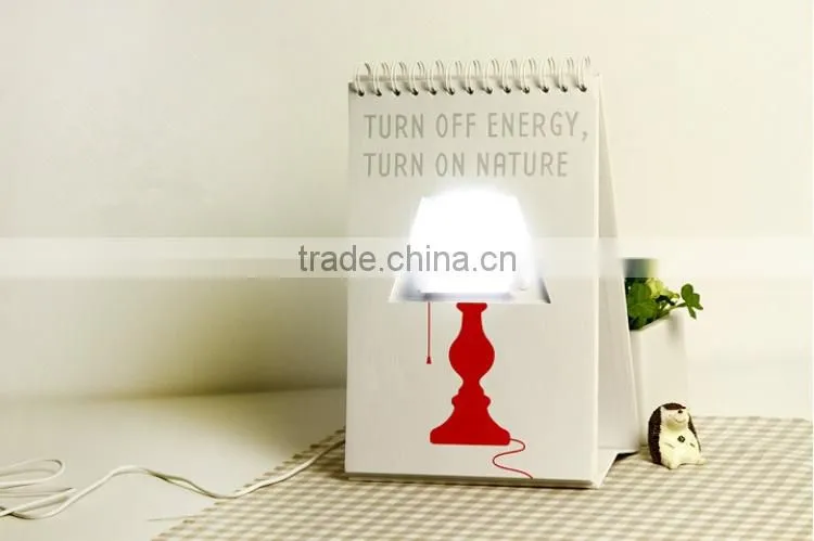 Creative Fashionable turn page calendar USB led lamp