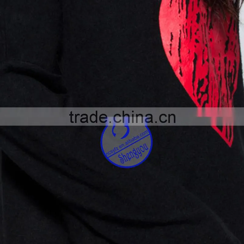 2015 China manufacturer custom long sleeve women t shirt printing wholesale
