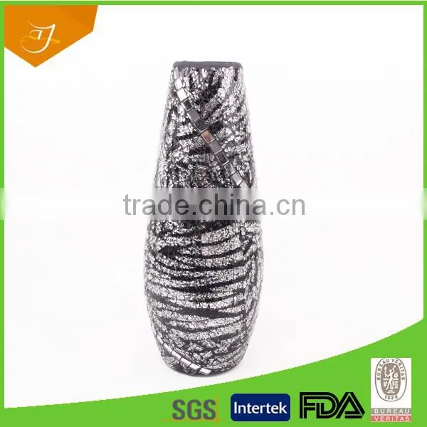 Decorative Mosaic Tall Trumpet Glass Vases, Decorative Mosaic Trumpet Glass Vases