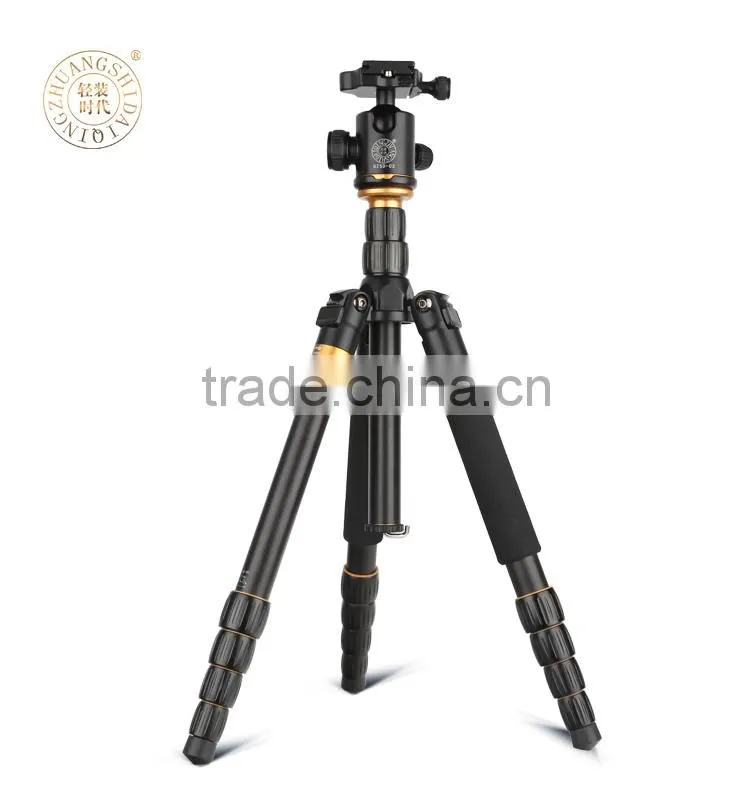 QZSD-Q666 Aluminum Professional Monopod For Video & Digital Camera Tripod 1580mm portable tripod stand folded 350mm tripod kits