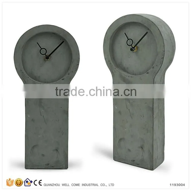 Garden Decor Cement Concrete Clock for Desktop