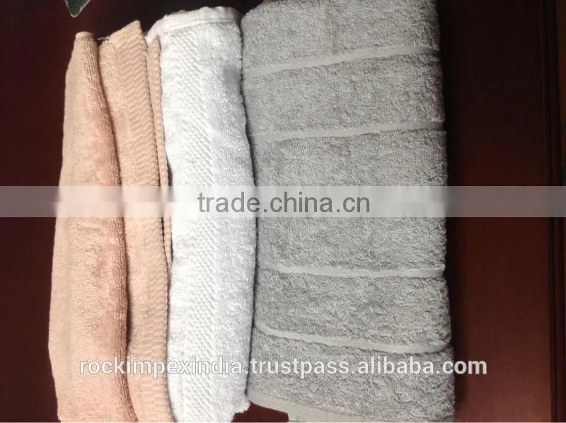 WHITE TERRY CLOTH COTTON HOTEL TOWELS
