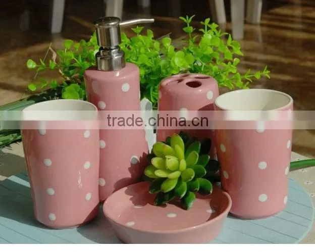 5PCS Ceramic blue bathroom sets
