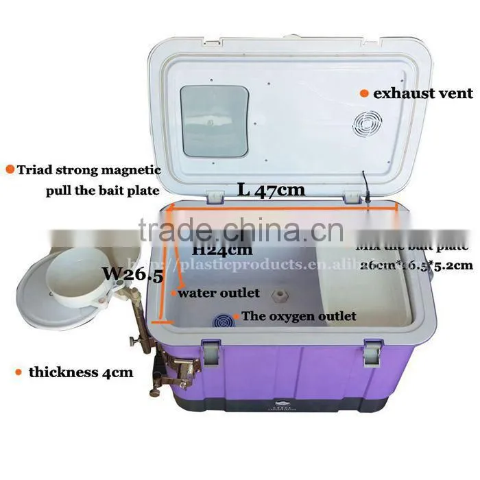 F8002-A 2016 Stainless steel configuration Multifunctional plastic fishing tackle seat box