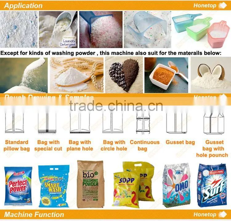 10-2000g Powder type detergent omo washing filling packing machine