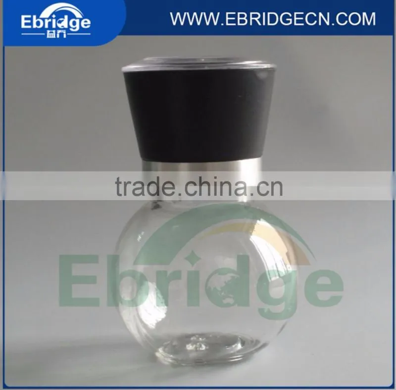 200ml round glass spice jar grinder salt and pepper grinder, nuts mills
