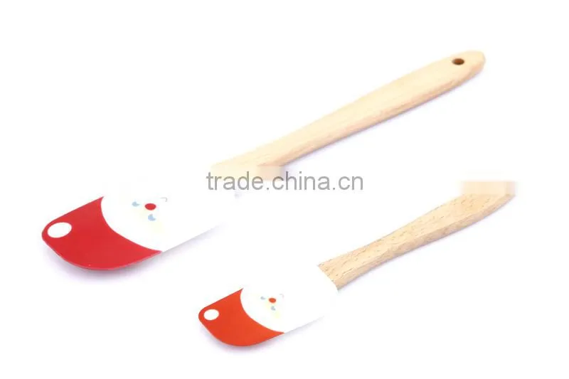 New product wood handle silicone spatula set