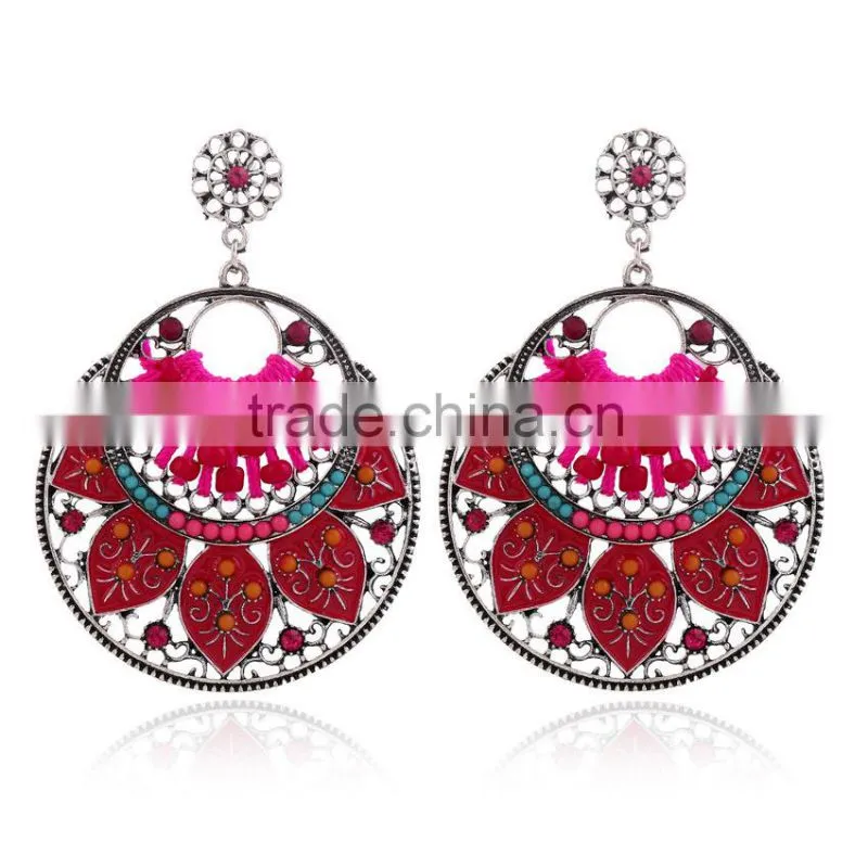 2016 new arrival summer beach party earring beaded hoop earring for girls