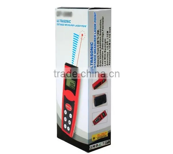 2013 New LCD Ultrasonic distance measurer with Laser Pointer