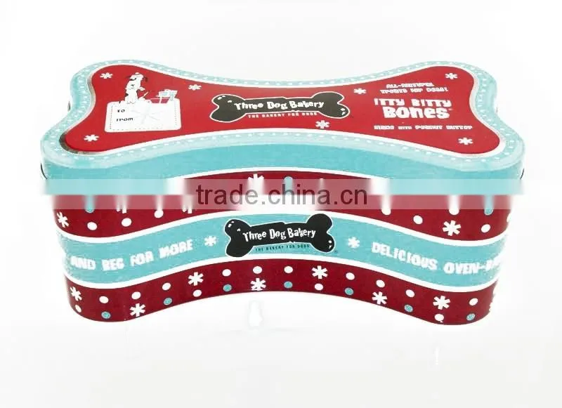 Custom metal candy tin box Wholesale Bone Shape Tin Box
