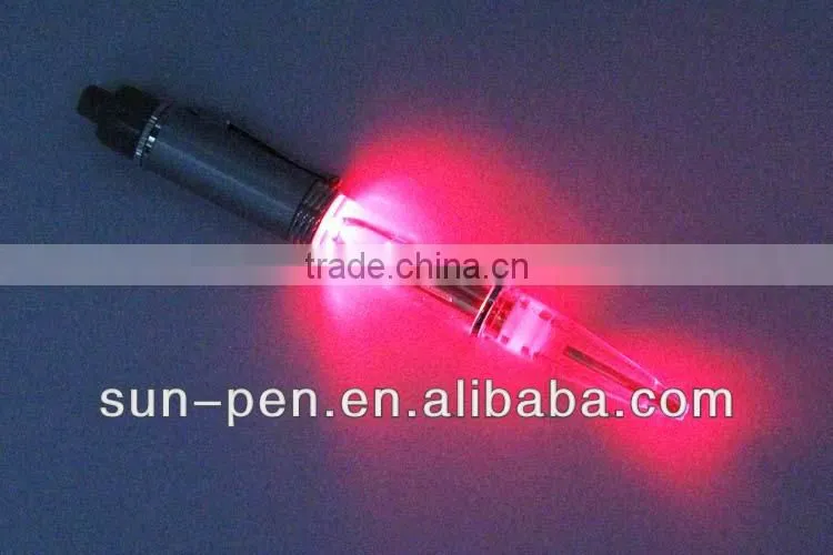 metal LED pen with red and blue light