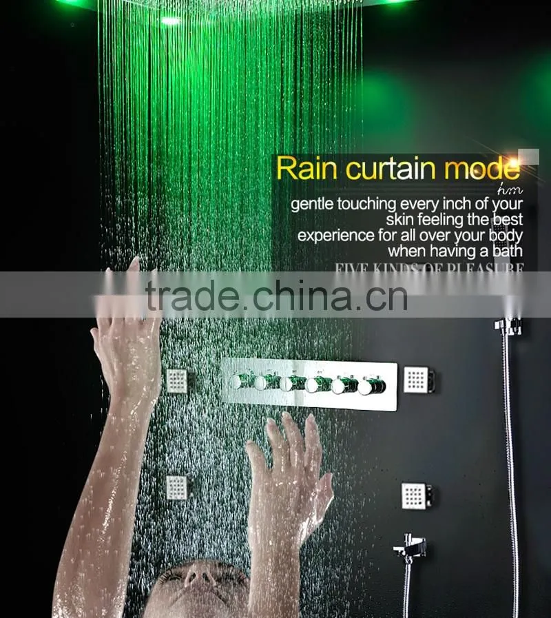 shower with led light color remote control multiple function led light shower rainfall waterfall water curtain