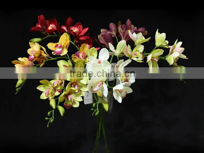 Hot sale 2016 low price artificial flower simulation butterfly orchid with seven heads