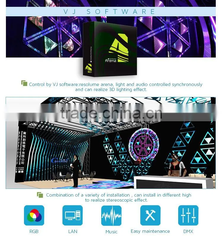 high resolution 180 degree viewing led display for night club usage