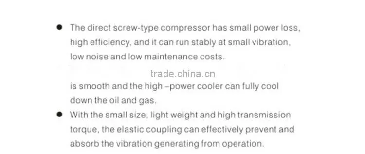 For food industry Oil free two stage low pressure screw air compresso