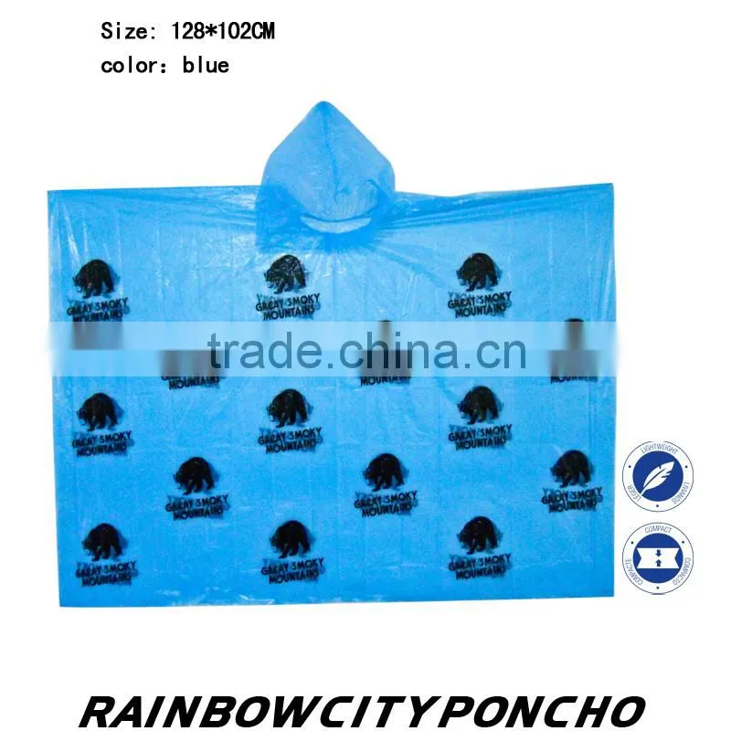 Disposable PE colorful transparent raincoat, PE poncho
