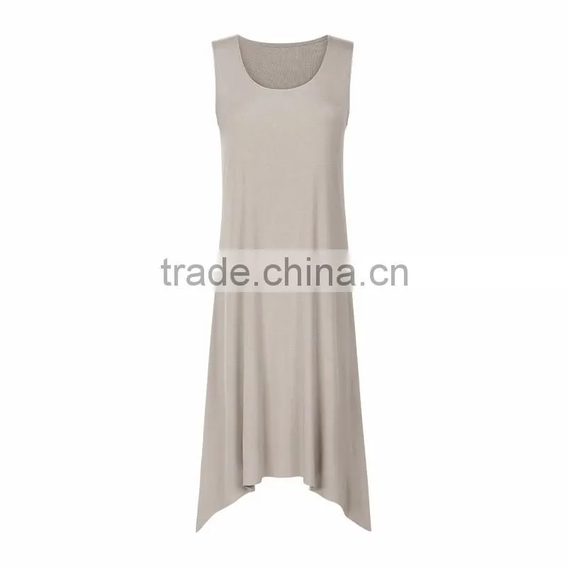 Irregular hem sleeveless vest modal cotton dress skirt back hollow out cultivate one's morality dress