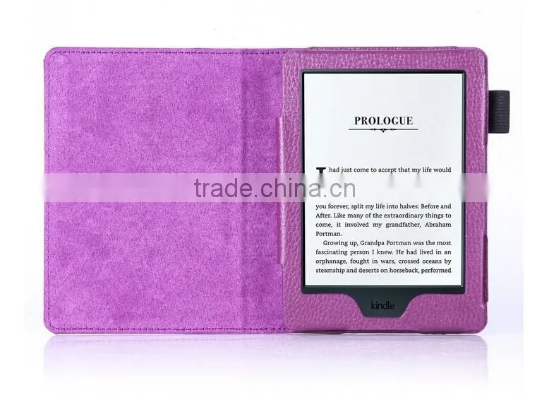 Litchi Pattern PU Leather Case for 2016 New Kindle 6" e-Reader, 6inch Leather Case for e-Reader New Kindle 2016