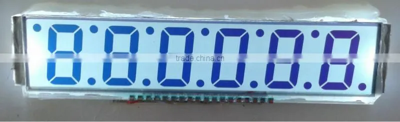 custom 7 digit tn segment lcd display