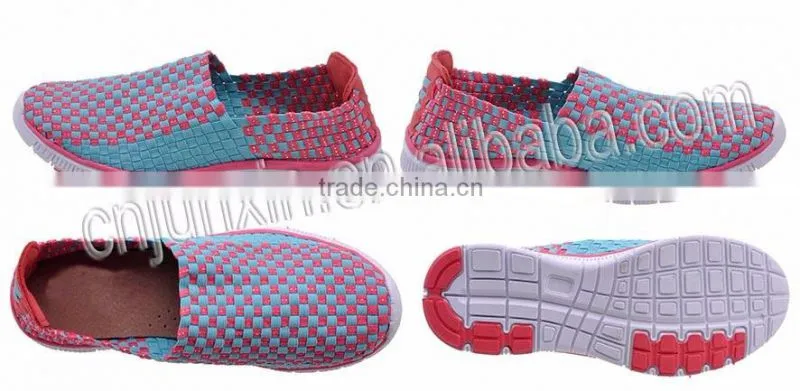 Fashion new design woven shoes woven sport casual shoes for women