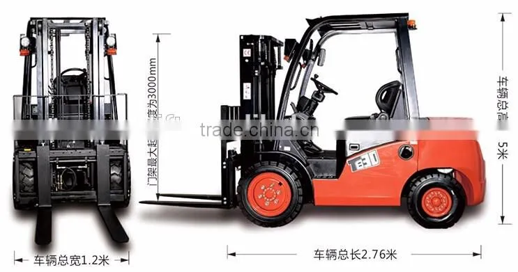3 Ton Forklift Truck With Japanese Isuzu engine
