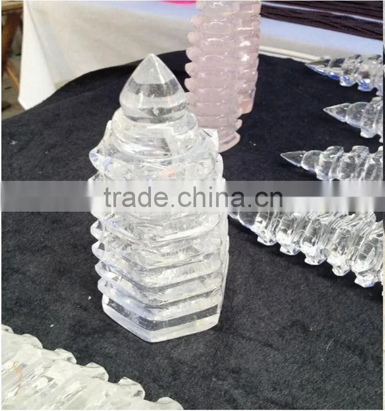 natural crystal carving stone pagoda ,hot sale tower for sale
