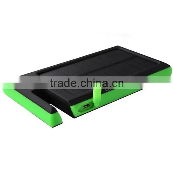 5000mAh Dual USB Solar Power Bank With Holder Green