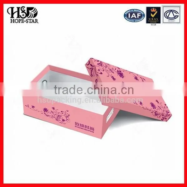Wholesale High Quality Fancy custom baby shoe box Leather shoe box Flip the paper shoebox