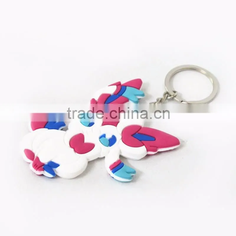 Metal Animation Shape Keychain Wholesale Soft PVC 2d Key ring