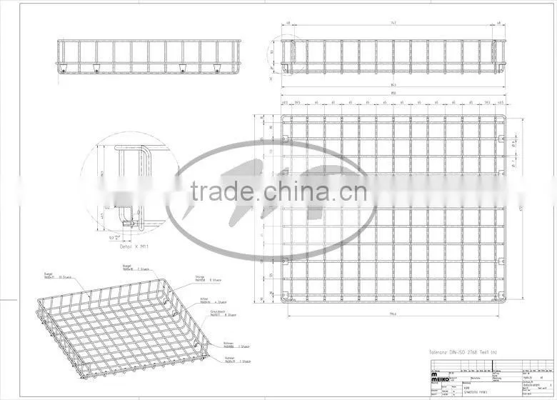 Custom Made Stainless Steel Commercial Dishwasher Baskets