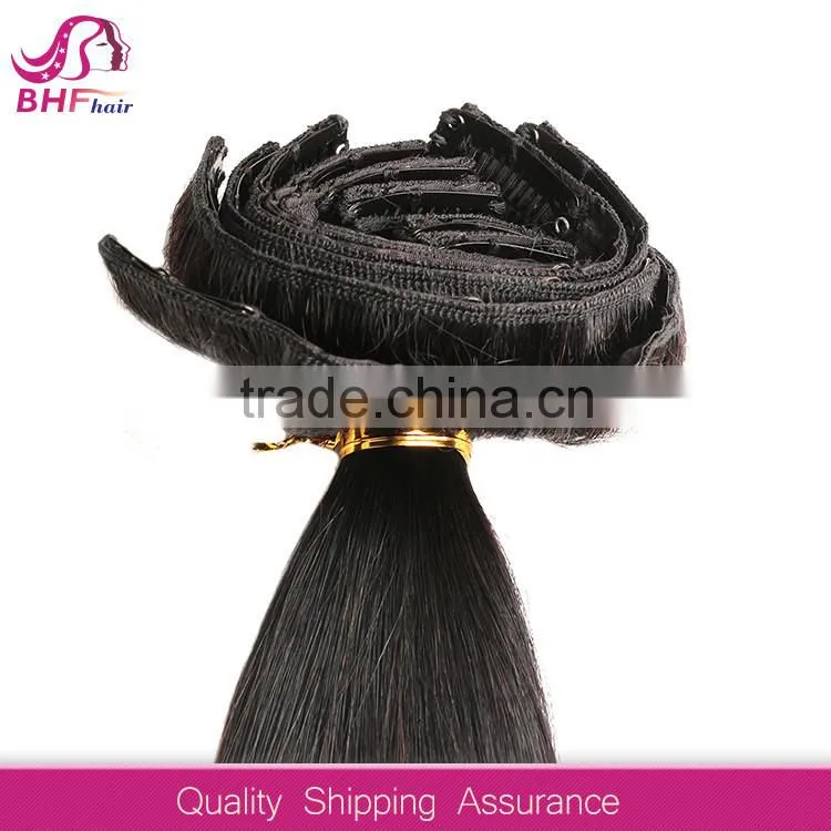 Peruvian Hair 24 Inch Clip-In Yaki Human Hair Extensions