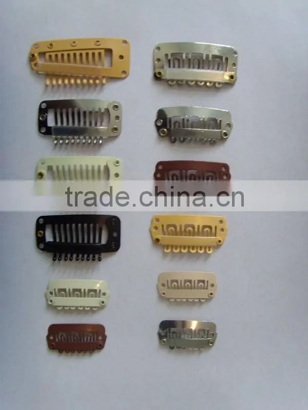 100pcs Black 2.8cm Hair Snap Wigs Clips for Machine Wefted/weaving Extensions Medium Professional Salon Accessories Brown Blonde