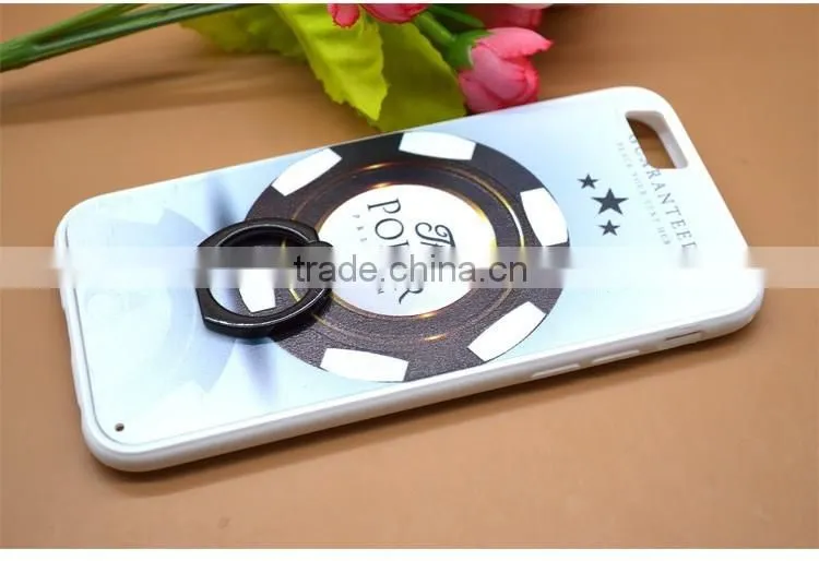 Lovely Wholesale TPU+PC 2-in-1 Material Hybrid Pattern Phone Case Ring Bracbet For iPhone 6s/6s Plus