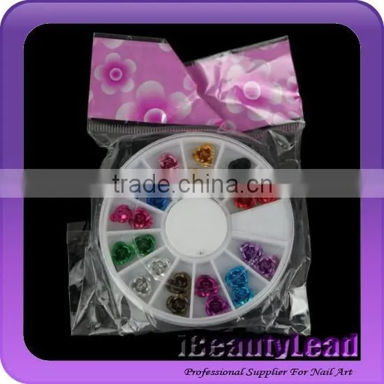 New nail decoration nail metal rose flower rose metal different colors