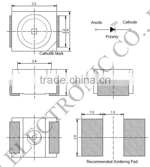 High brightness cool white smd led 3528 datasheet