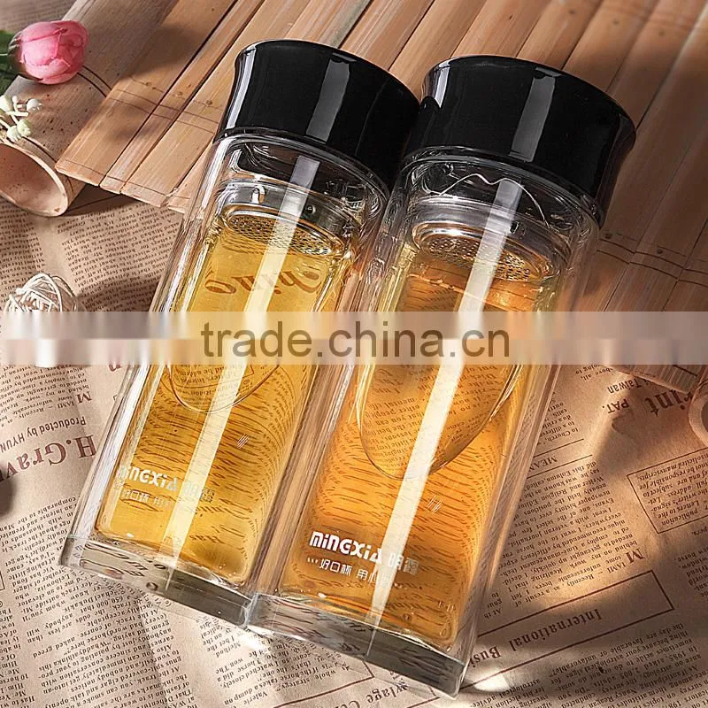 Double Wall Loose Leaf Tea Infuser Custom popular High-grade Travel Water Bottle Glass