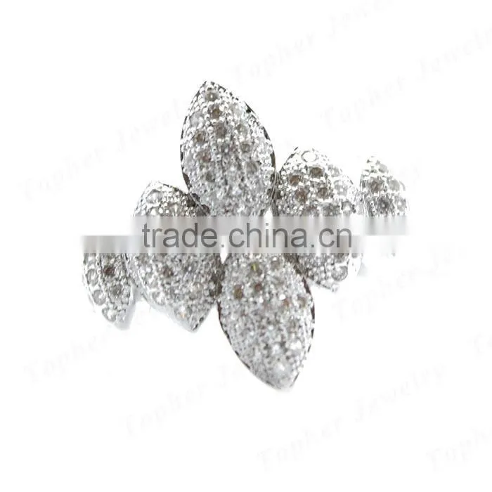 China factory direct sale rhodium plated 925 italian silver ring