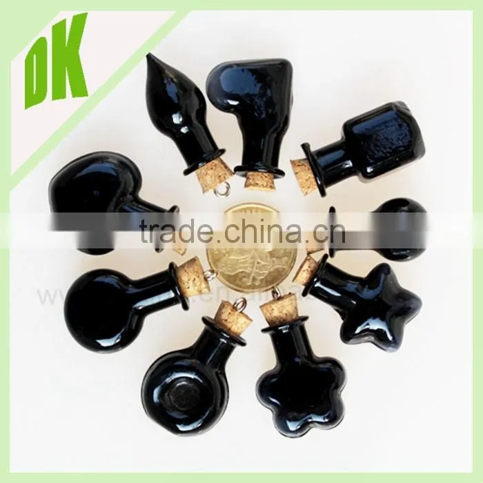 Factory wholesale arts crafts glass vial@ 2ml with cork stopper mini amber perfume drift votive wishing glass bottle wholesale