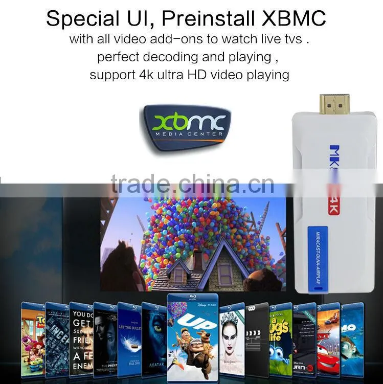 Wholesale Android smart TV box Quad Core 2GB 8GB MK809 4K RK3288 TV box