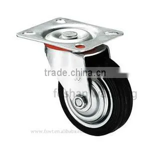 Medium duty 4 Inch Industrial Black Rubber Caster Wheels