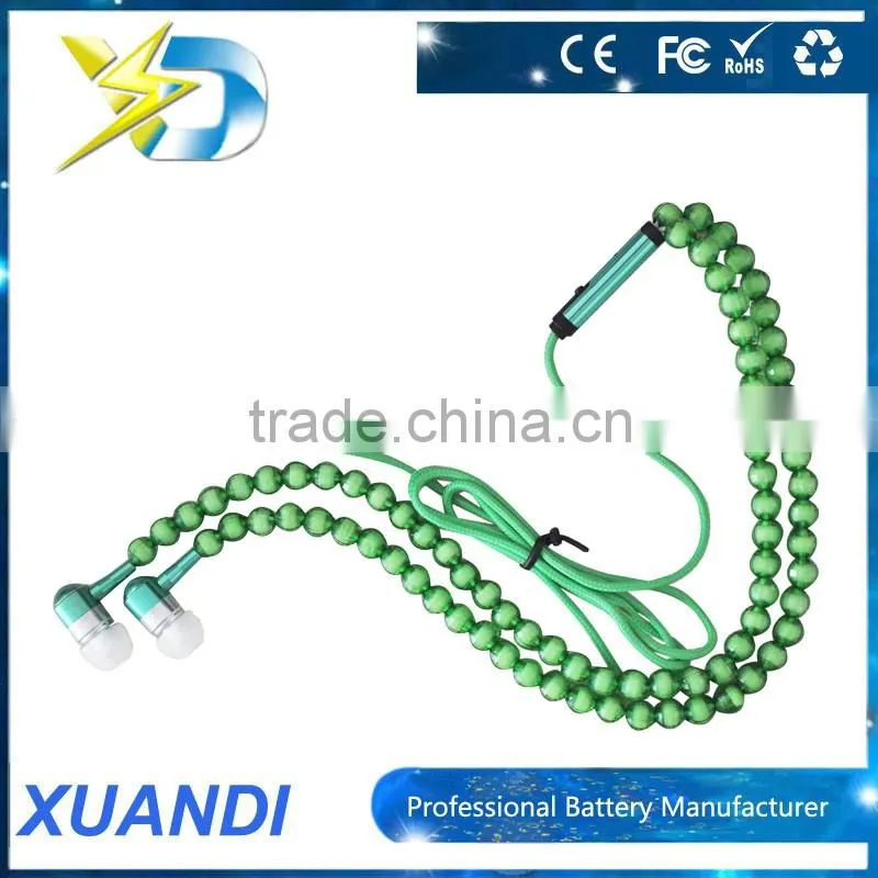 Pearl Necklace Headphone Handfree Cell Phone Earphone