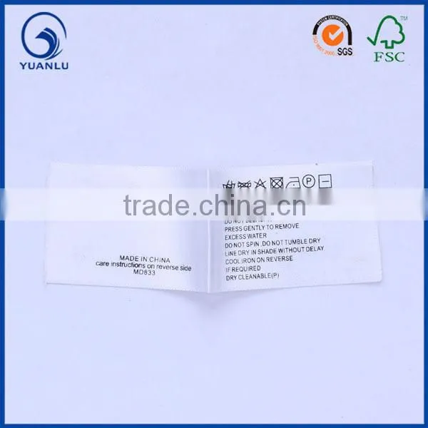 Silk Screen Printed Care Labels