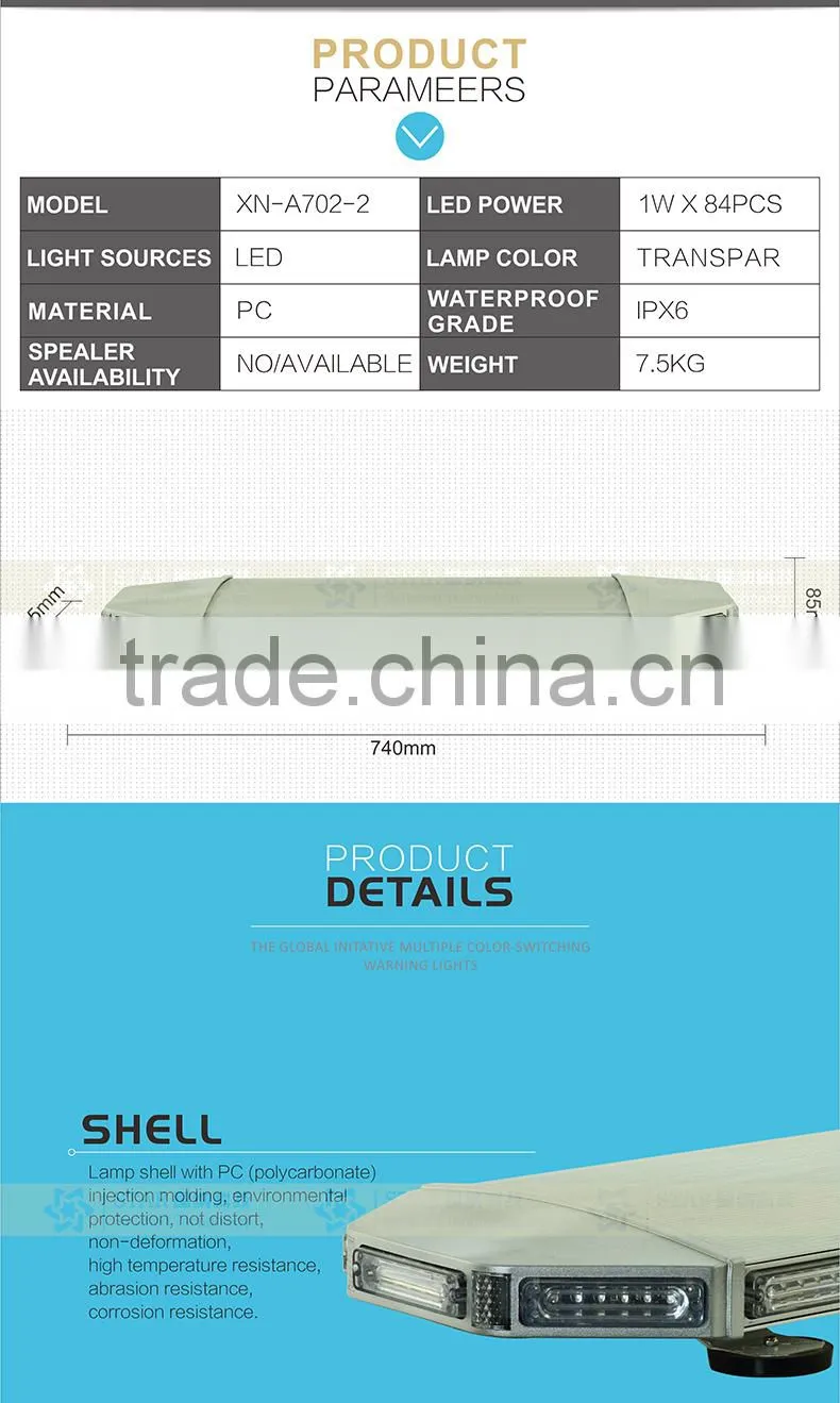 High quality police strobe light led warning mini lightbar emergency led waring light TBD-A702-2