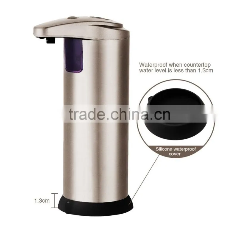 Automatic Touchless Stainless Steel 250ml Soap Dispenser for Kitchen Bathroom